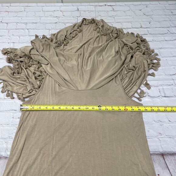NWT Chico's Women Poncho Blouse Top Shirt Size 2 Beige Rayon Blend B361 -28 - Picture 6 of 16